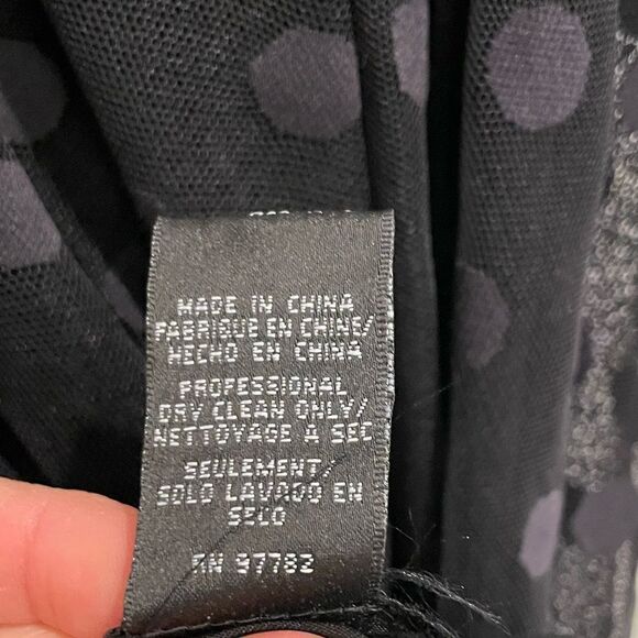 EUC Jill Stuart Women’s Black Mesh Polka Dot Dress Sz. 8 - Picture 4 of 6